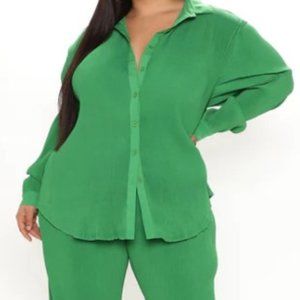 Kelly Green 2 Peice Pant Set
